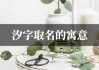 虎宝宝取名汐，寓意深刻，名字