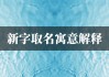 宝宝取名新字怎么取，寓意与选择指南