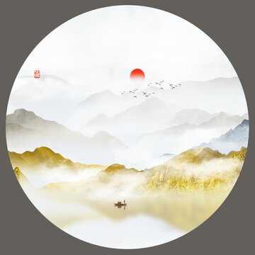 坐山面水，图片中的自然天人合一之道,象征,气场,风水布局,第1张