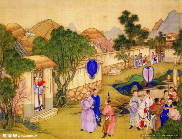 古代殿堂求签插画，神秘与艺术的结合,象征,命运,求签,第1张