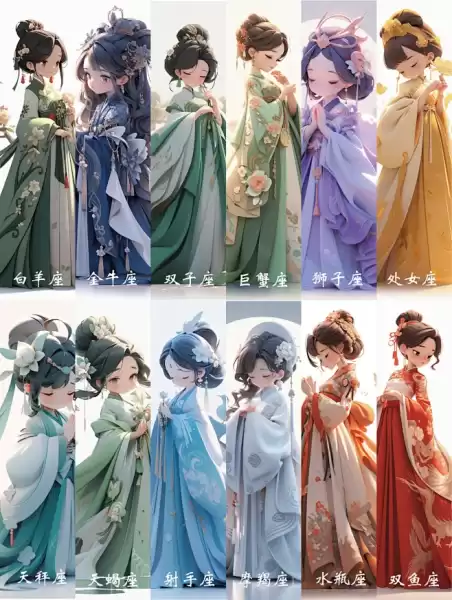 十二星座汉服舞蹈，穿越时空的星辰韵律，探寻古韵今风之美,象征,十二星座,星座,第1张