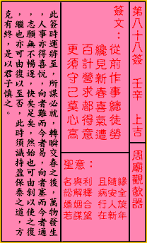 揭秘鸡足灵签88签，解读神秘签文，指引人生方向,事业,成功,占卜,第1张