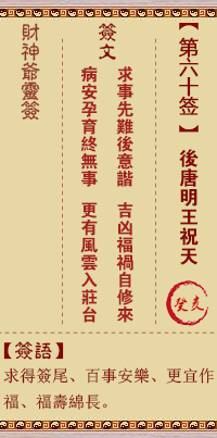 揭秘抽签文化，抽到第60签的深层含义与解读,象征,美好,占卜,第1张